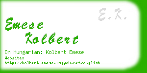 emese kolbert business card